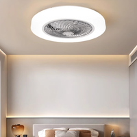 Ventilador de Techo LED Moderno con Motor AC, Luz Integrada, Silencioso, con Control Remoto, de Plástico, para Hogar y Oficina