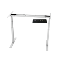 Bureau debout ergonomique intelligent en acier inoxydable à hauteur réglable, 3 niveaux, double moteur, cadre de bureau moderne, vente chaude OEM/ODM