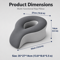 Coussin de sieste ergonomique en mousse à mémoire de forme, coussin de sommeil pour le bureau à la position ventrale, à récupération lente avec housse lavable