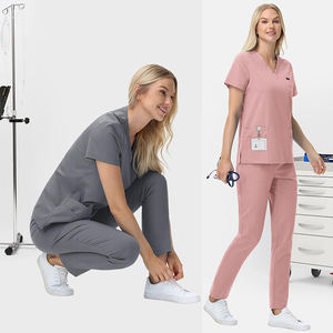 Abito da <span class=keywords><strong>lavoro</strong></span> uniforme da donna in ospedale personalizzato vestito da <span class=keywords><strong>lavoro</strong></span> dritta pantalone salone dentale di bellezza <span class=keywords><strong>medico</strong></span> Scrub infermiere Set uniforme - Product Image 5