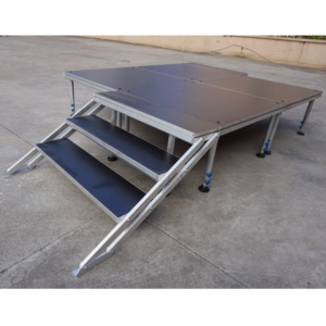 Plataforma de Escenario Portátil Modular de Madera y Aluminio para Exteriores con Fácil Montaje para Grupos Musicales - Product Image 2