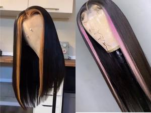 Perruque de Cheveux Humains Vierges Brésiliens en Noir Naturel 1B Long Full Lace Wig avec HD Lace Black <span class=keywords><strong>Blonde</strong></span>, 100% - Product Image 5