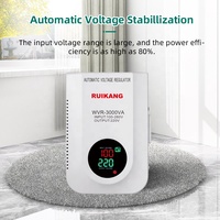 Stabilisateur de tension mural monophasé RUIKANG 5000VA, entrée 100-260V, sortie 220V, écran LCD, AVR, matériau PC, pour usage domestique