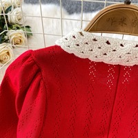 Nouvelle Robe Longue en Maille Patchwork Dentelle Printemps 2026 Chic Français Élégante Manches Bouffantes Style Sirène Tendance Célébrité