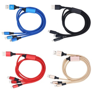 1.2MไนลอนถักFastชาร์จ 3 ใน 1 สายUSBมัลติฟังก์ชั่โทรศัพท์มือถือชาร์จสําหรับiPhone Micro Type Cสายไฟ - Product Image 1