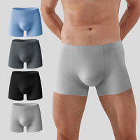Vente en gros de caleçons caleçons caleçons grande taille sans couture en soie glacée avec logo personnalisé sensation de refroidissement sous-vêtements pour hommes