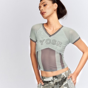 Custom Women's Basketball Jersey Graphic Rhinestone Print Tank Top V-Neck Slim Fit <b>Polyester</b> <b>TShirts</b> Street Wear Cropped Top - Product Image 2