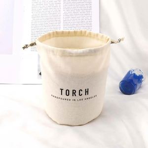 Sac cadeau en coton à fond rond pour vin, emballage personnalisé avec logo imprimé, sac à cordon en mousseline de coton anti-poussière - Product Image 2