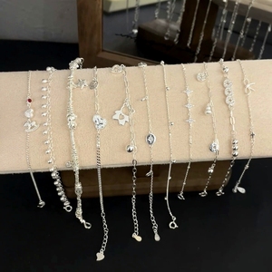 Juego de Pulseras para Armar, Plata 925, con Dijes de Trébol, Pulseras Gruesas de Plata - Product Image 1