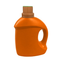 2 bouteilles en plastique HDPE carrées mates pour produits chimiques liquides, avec poignée latérale ergonomique, couleur personnalisée, conteneur vide