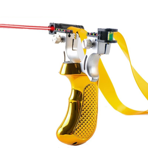 Toptan yüksek kaliteli degrade mavi reçine çelik sapan kırmızı lazer parlak yay kafa düz lastik bant avcılık aksesuarları - Product Image 5