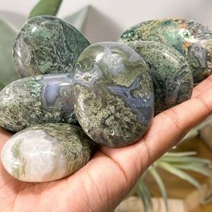 Venta al por mayor de cristales de ágata natural, artesanías de piedra, ágata musgosa a granel, piedra de palma para meditación - Product Image 6