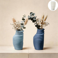 Moule en silicone pour vase, motif ondulé côtelé, pour résine, béton, plâtre, moule asymétrique pour pot de fleurs, flexible, réutilisable, bricolage