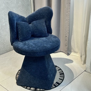 <span class=keywords><strong>Tabouret</strong></span> de maquillage rotatif en bois papillon, style européen moderne de luxe léger, haut de gamme, avec revêtement en flanelle, pour salon - Product Image 2