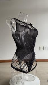 Lencería Erótica de Red Brillante con Pedrería, Body de Encaje Transparente <span class=keywords><strong>y</strong></span> Sexy - Product Image 6