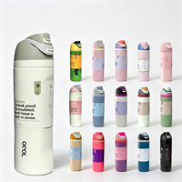 Bouteille d'eau isotherme sous vide en acier inoxydable de 24 oz sans BPA avec paille intégrée, personnalisable avec logo Owala, idéale pour les cadeaux d'entreprise