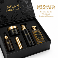 Boîte cadeau magnétique de luxe sur mesure pour cosmétiques et parfums, avec insert en mousse, finition mate, revêtement UV, construction en carton rigide
