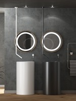 Lavabo suspendu moderne HONGDEC en acier inoxydable 304 brossé, lavabo colonne pour salle de bain