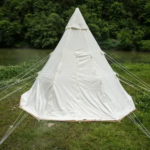 Палатка-колокольчик из хлопчатобумажной ткани с молнией, съемный грунт для кемпинга, навес, гаражи, тенты на продажу