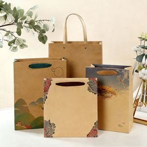 Custom Logo Eco-Friendly Biodegradable Luxury Kraft Paper Bag Twisted String Handle Ribbon for Promotion Supermarket Exhibition - Product Image 6