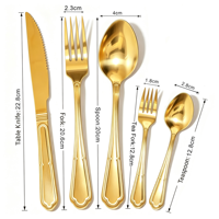 Ensemble de couverts de luxe personnalisés en or, couverts en acier inoxydable pour restaurant, cuillères, fourchettes, couteaux pour mariage, commande en gros