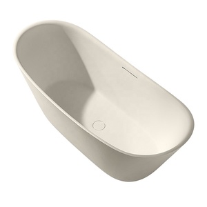 Bañera de piedra de <span class=keywords><strong>roca</strong></span> Artificial ovalada Beige, bañera de remojo de SPA interior para proyectos de Hotel, bañeras independientes coloridas - Product Image 1