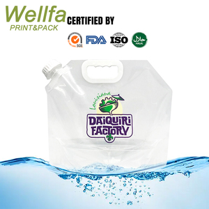1L 5L Personalizado Impreso Alimentos Grado <span class=keywords><strong>5</strong></span> <span class=keywords><strong>Litros</strong></span> 1Gallon Plegable Portátil Para Agua Líquida Bebida Sacar Bolsa - Product Image 1