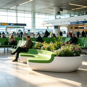 Modern Outdoor Furnishings With Tree Planter Custom UHPC Unique Public Stool Commercial Landscape Furnishings - Product Image 3