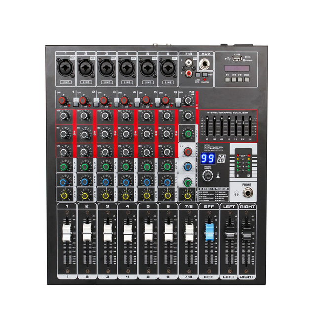 Professional Audio Sound System Dj Stand Audio Mixer 99DSP Effect MP3 Player Mixing Console