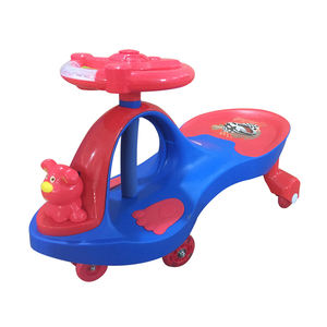 รถชิงช้าเด็กพร้อมไฟและเพลงวัสดุพลาสติกการออกแบบโค้งที่เป็นเอกลักษณ์ไม่มีแบตเตอรี่สำหรับขับรถ - Product Image 1