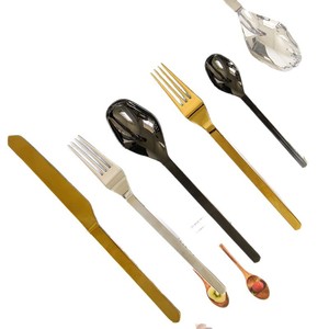 Jinhui Industrial Stainless Steel Cutlery <b>Set</b> 304 Mirror Finish Gold Knife Fork Spoon Household <b>Dinnerware</b> - Product Image 5