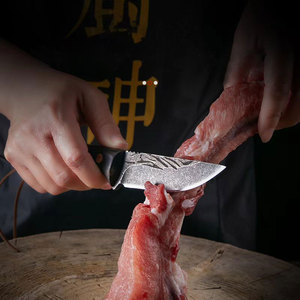 Msg51r nhỏ con dao khắc màu đen rèn lưỡi Mông Cổ luộc cừu phục vụ dao monzo gỗ xử lý tiện ích cầm tay dao - Product Image 2