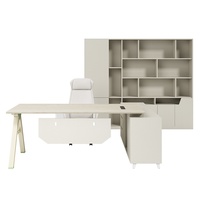Scrivania per Computer in PVC MEKIA per Manager ed Executives con Mobile Laterale 1,6m Set Moderno e Semplice con Sedia da Ufficio