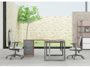 Escritorio Ejecutivo en Forma de L Personalizado al por Mayor con Sistema de Gestión de Cables, Cajón con Cerradura y Tablero Ecológico para Oficina y Conferencias - Product Image 3