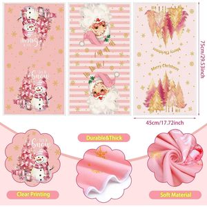 4 Uds. Juego de accesorios de baño de Navidad Rosa verde Feliz árbol de Navidad y dispensador de loción decoración de Navidad muñeco de nieve en Stock - Product Image 2