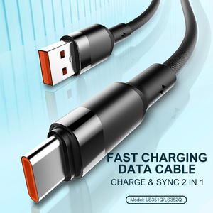 Cable <span class=keywords><strong>de</strong></span> Carga Rápida LDNIO LS352Q 120W Tipo C 3A, Cable <span class=keywords><strong>de</strong></span> Datos Anti-Doblez <span class=keywords><strong>de</strong></span> 2M para Teléfono Móvil, <span class=keywords><strong>Precio</strong></span> al por Mayor - Product Image 2