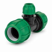 Raccord de compression en T réducteur Plantrising R2002 PN12.5 en PP avec joint NBR 25-110mm pour tuyaux HDPE/PE