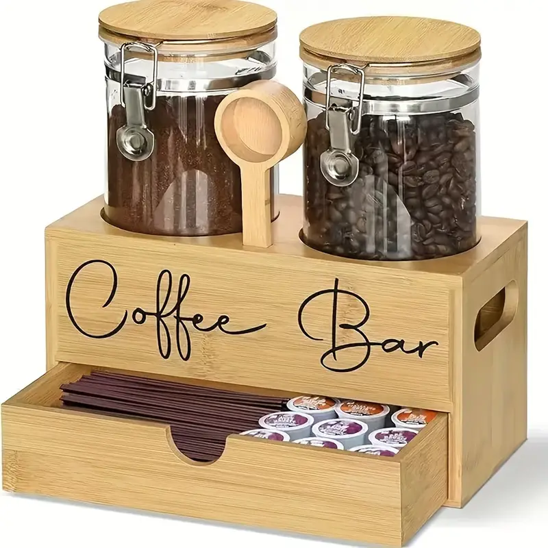 Bamboo Coffee Container Wooden Box Coffee