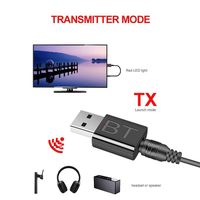2-in-1 BLE Adapter 5.0 Audio-Empfänger/Sender Mini-Stereo für AUX RCA USB 3,5mm Buchse Stahl TV PC Auto-Kit mit Drahtlosadapter