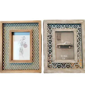 Hot sale products vintage style display wooden photo picture/art frame desktop decorative picture frame