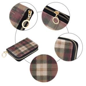 Portefeuille long à fermeture éclair en tartan, porte-cartes, anti-vol, organisateur, pour unisexe, idéal comme cadeau - Product Image 3