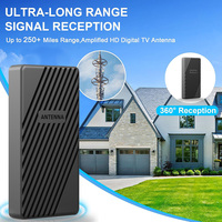 Verstärkte Innen-Digital-TV-Antenne VHF UHF 4K 8K Flache HDTV-Antenne für Smart-TV Lokale Kanäle mit 10m Koaxialkabel USB-Betrieben