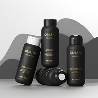 Ensemble de flacons de shampoing noir mat de 350 ml avec bouchon à clapet pour l'emballage de conditionneur capillaire et de gel douche