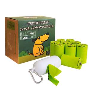 Sacs pour déchets d'animaux de compagnie Sacs pour chien de caca biodégradables Vente en gros de compost écologique en plastique Logo OEM durable Accepter 15 microns - Product Image 4