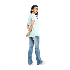 Camiseta Estampada Personalizada para Mujer, Directo de Fábrica, Mezcla de Algodón, Diseño Gráfico, Manga Corta, Marca Privada, Proveedor de Ropa al por Mayor - Product Image 2