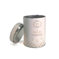 Boîte en métal ronde personnalisée pour poudre de matcha, avec couvercle hermétique, pour l'emballage alimentaire et les biscuits