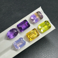 Améthyste violette originale 12x16mm Lavebder Yellow Citrine Ametrine 100% pierres précieuses en cristal naturel
