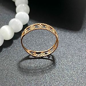 Anillo de Oro Rosa de 18K Xinfly con Diseño de Flor, Corte Asscher Clásico, Anillo Hueco para Mujer, para Boda, Compromiso o Regalo - Product Image 2