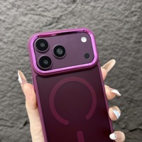 Casing HP TPU+PC Anti Benturan untuk iPhone 17 Pro MAX, Lapisan Matte, Mendukung Pengisian Daya Magnetik Nirkabel, Berlapis Elektroplating