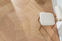 Stocké minimaliste chaud clair grain chêne Design forme parquet plancher en bois hexagone Design parquet en bois à motifs